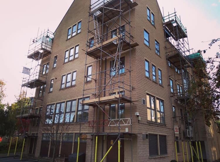 Scaffolding access on a multi-storey building project