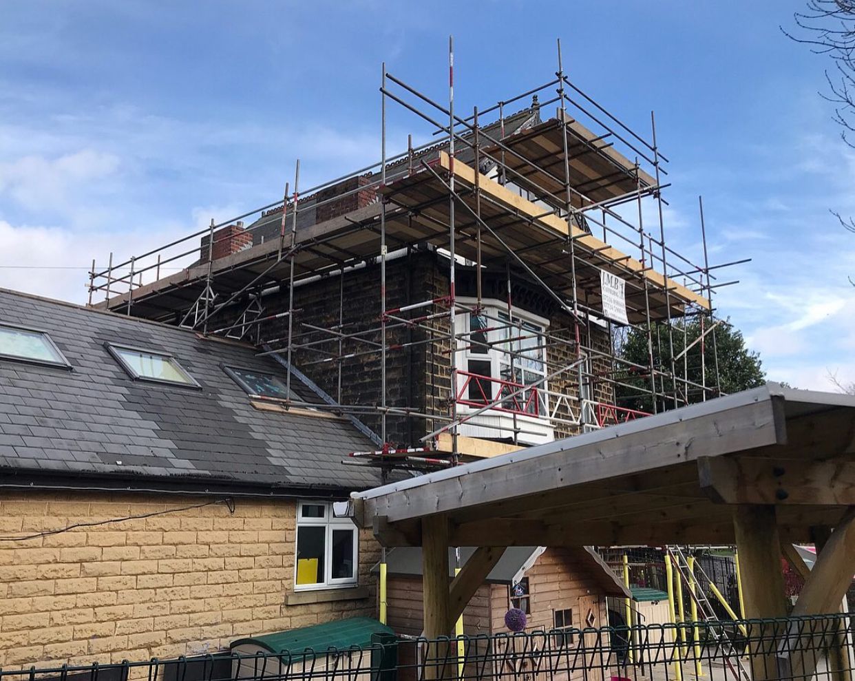 Scaffolding on residential project